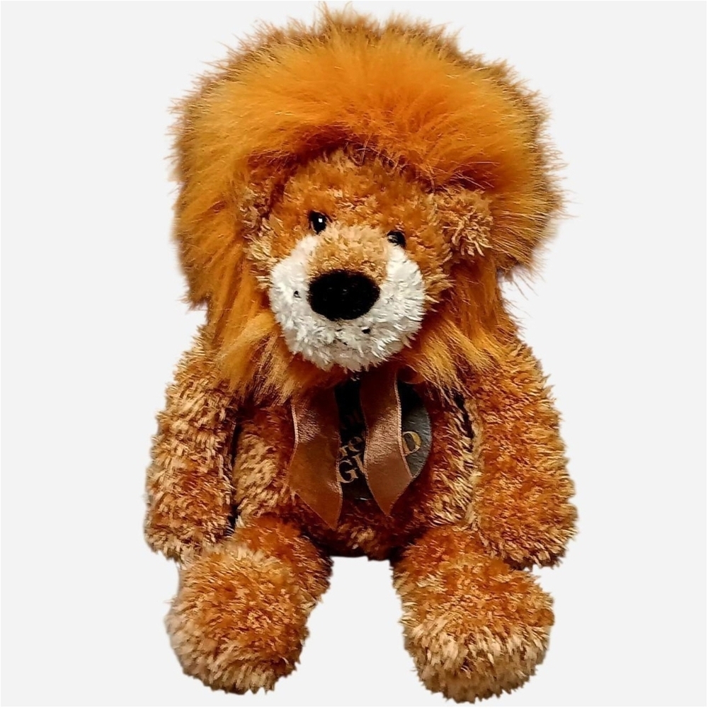 Gund Orange Lion Plush with Faux Fur Mane